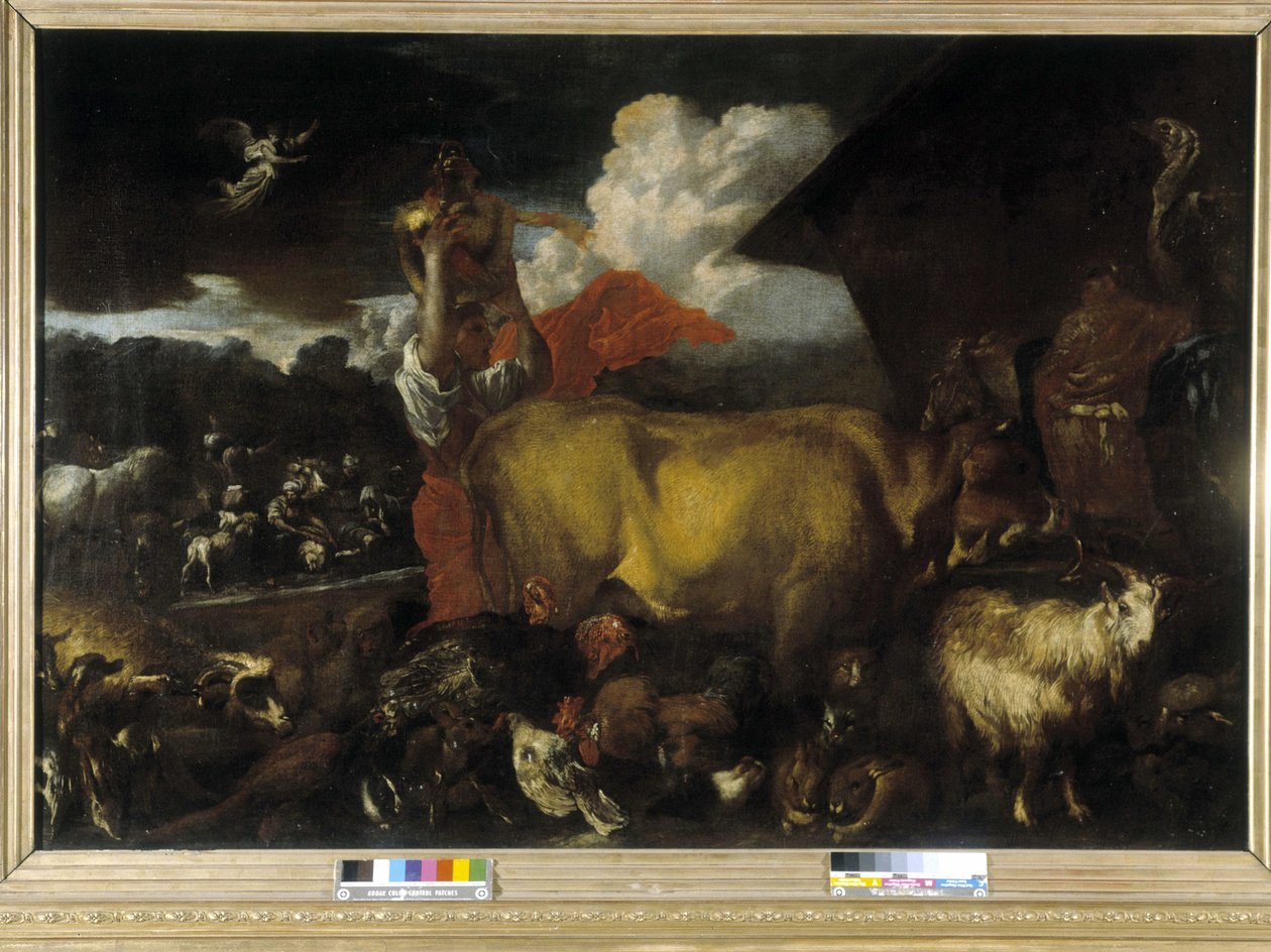 The entrance of the animals into the ark (oil on canvas) 作者 乔凡尼·贝内代托·卡斯蒂廖内