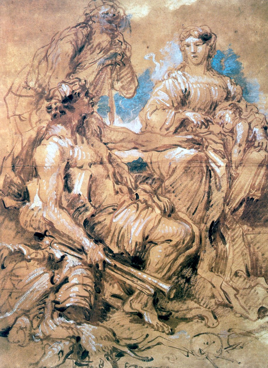 服装中的人物研究，c1635-1670 作者 乔凡尼·贝内代托·卡斯蒂廖内