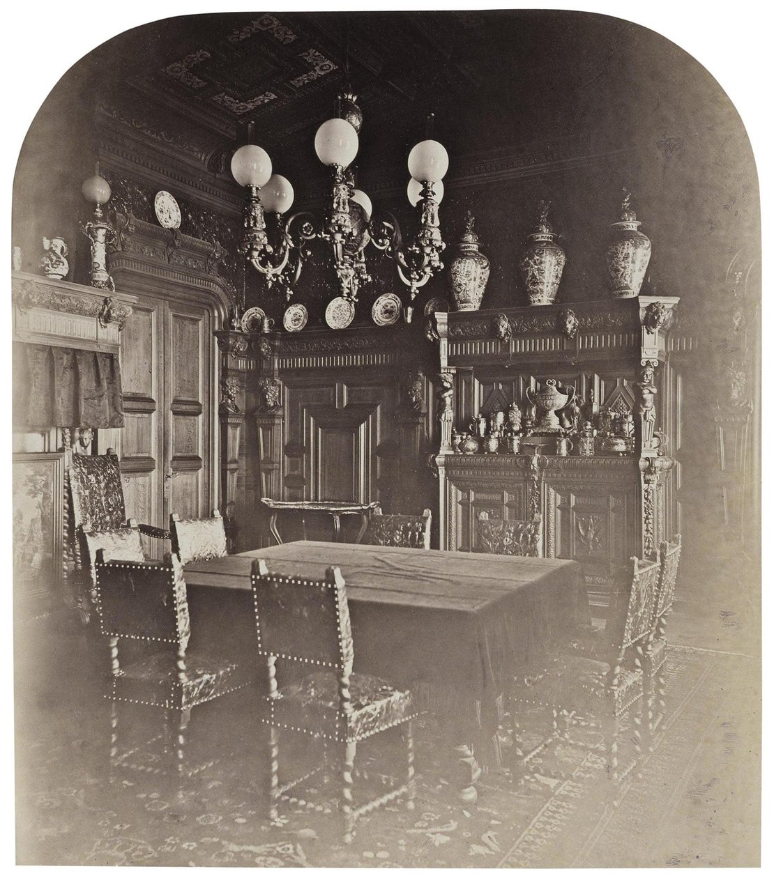 伊万·帕斯科维奇（Ivan Paskevich）的房子在圣彼得堡的英国路堤。饭厅，1860年代 作者 乔万尼·比安奇（Giovanni Bianchi）