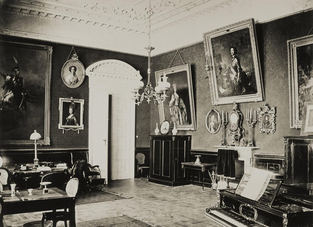 戈梅利的Paskevich Residence。红色客厅，1860年代 作者 乔万尼·比安奇（Giovanni Bianchi）