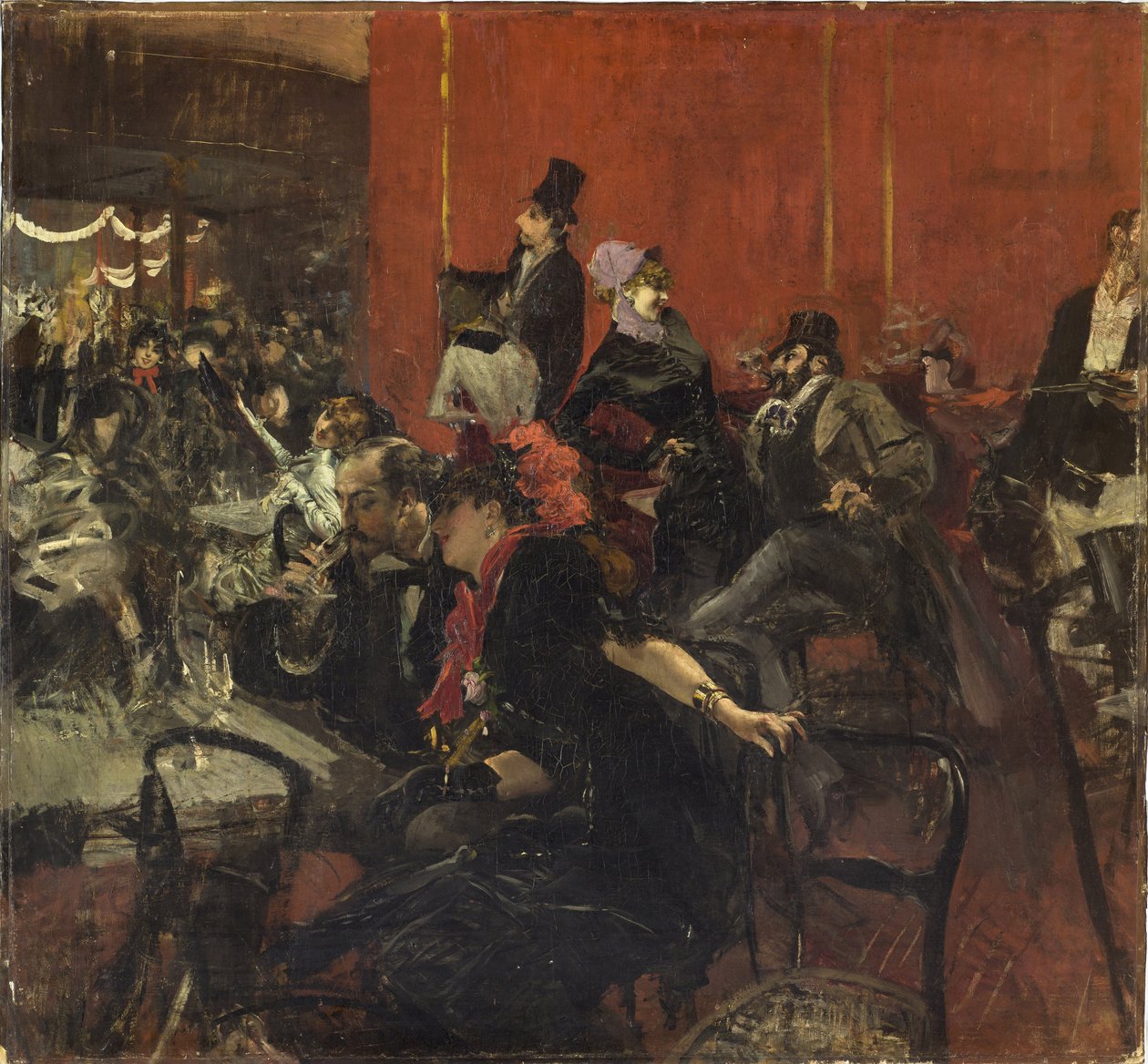 盛宴现场c。 1889年 作者 乔凡尼·博尔迪尼（Giovanni Boldini）