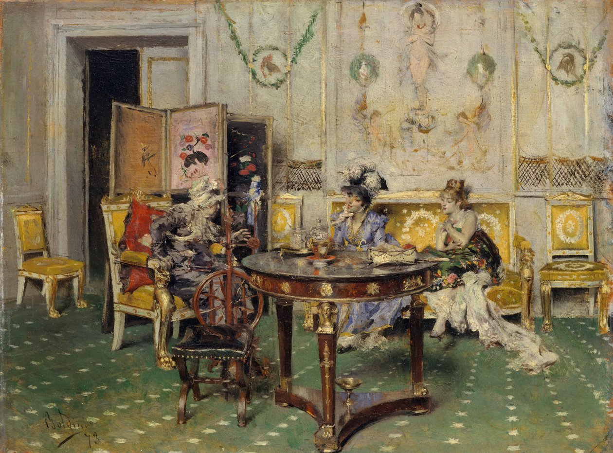闲话，1873年。 作者 乔凡尼·博尔迪尼（Giovanni Boldini）