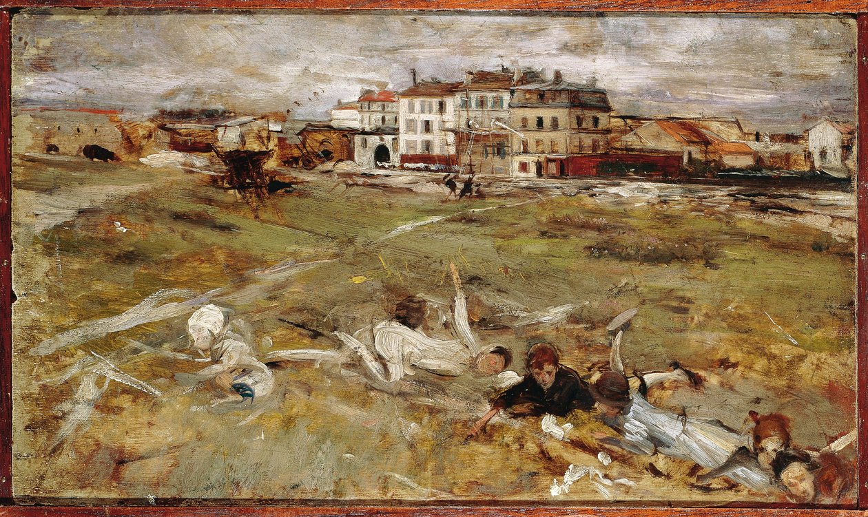意大利，巴黎郊区（布面油画 作者 乔凡尼·博尔迪尼（Giovanni Boldini）