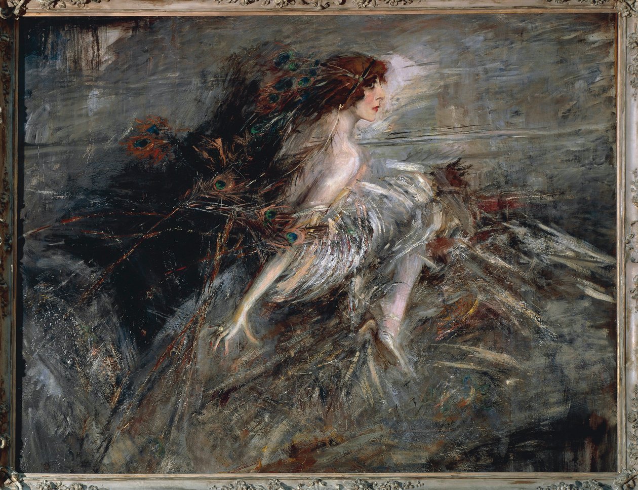 意大利，罗马，Marchesa Luisa Casati的画像 作者 乔凡尼·博尔迪尼（Giovanni Boldini）