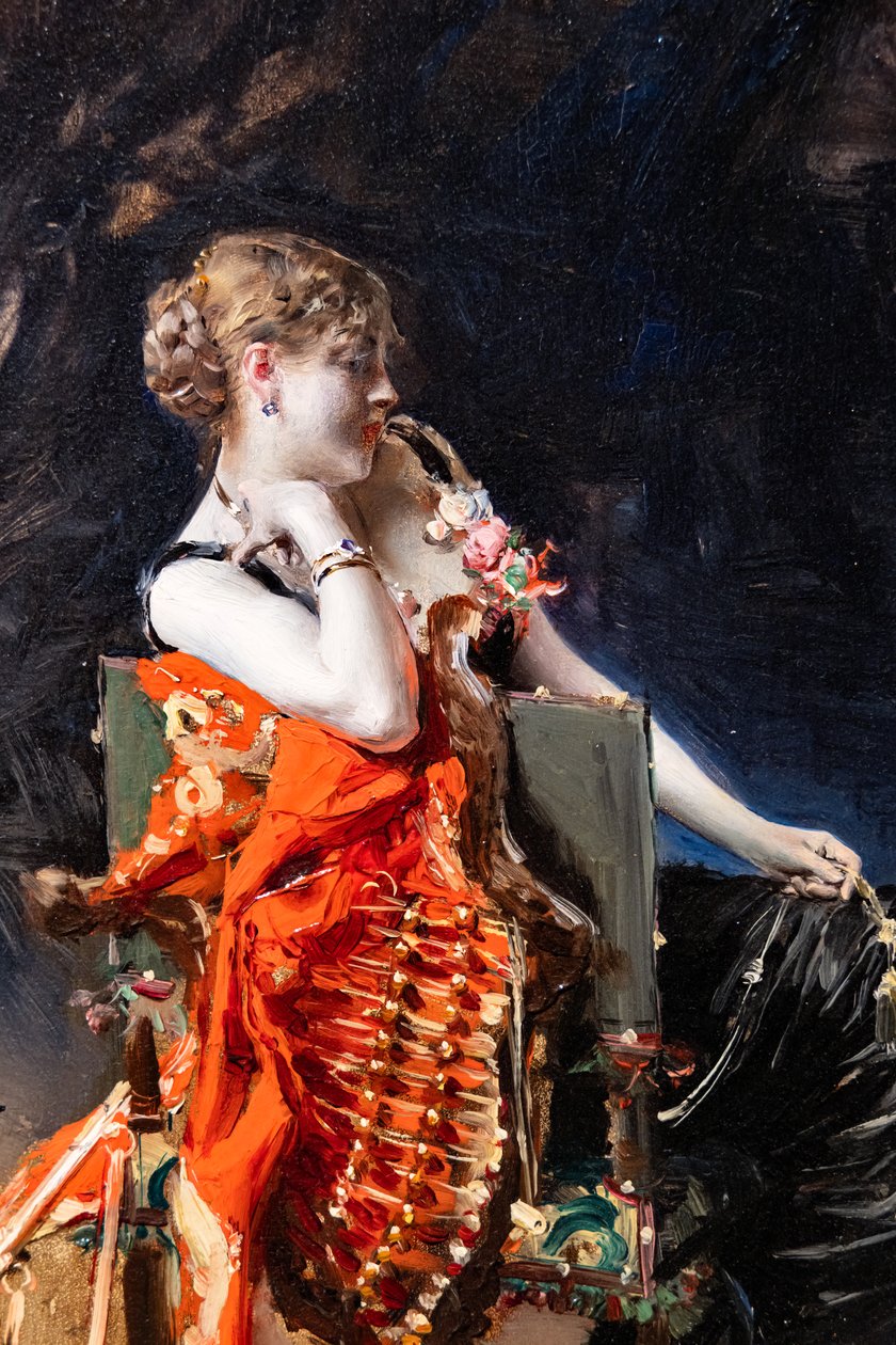 X女士，细节 作者 乔凡尼·博尔迪尼（Giovanni Boldini）