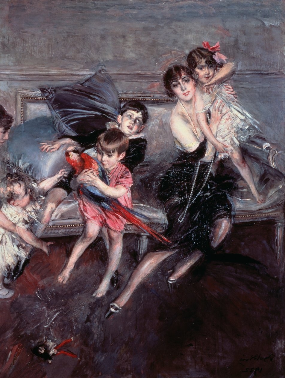 爱德华兹夫人带着四个孩子和保姆 作者 乔凡尼·博尔迪尼（Giovanni Boldini）