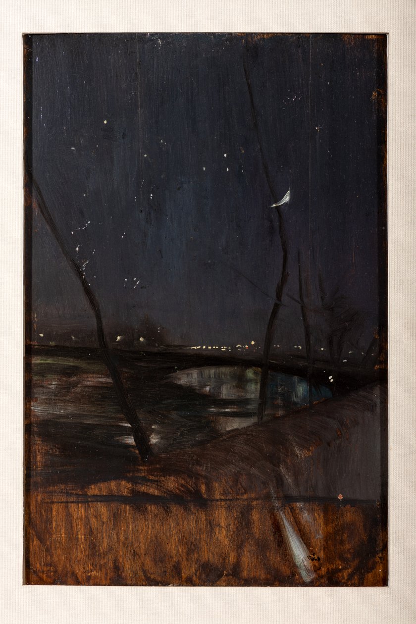 塞纳河上的夜景（油画） 作者 乔凡尼·博尔迪尼（Giovanni Boldini）