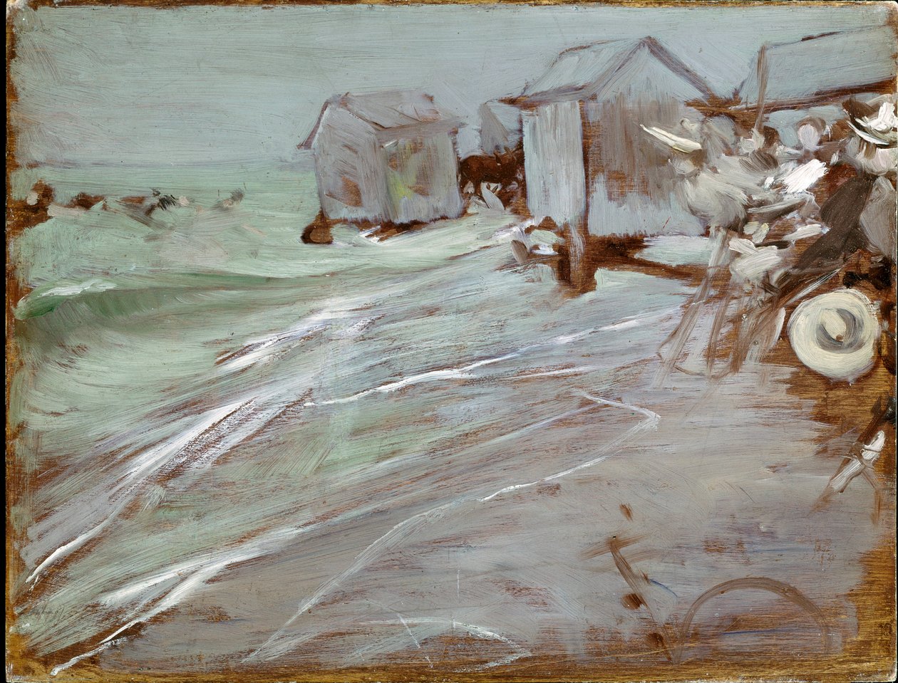 奥斯坦德海滩 乔万尼-波尔迪尼（1842-1931）的画作，尺寸为27x35厘米。27x35厘米 博洛尼亚，私人收藏 作者 乔凡尼·博尔迪尼（Giovanni Boldini）