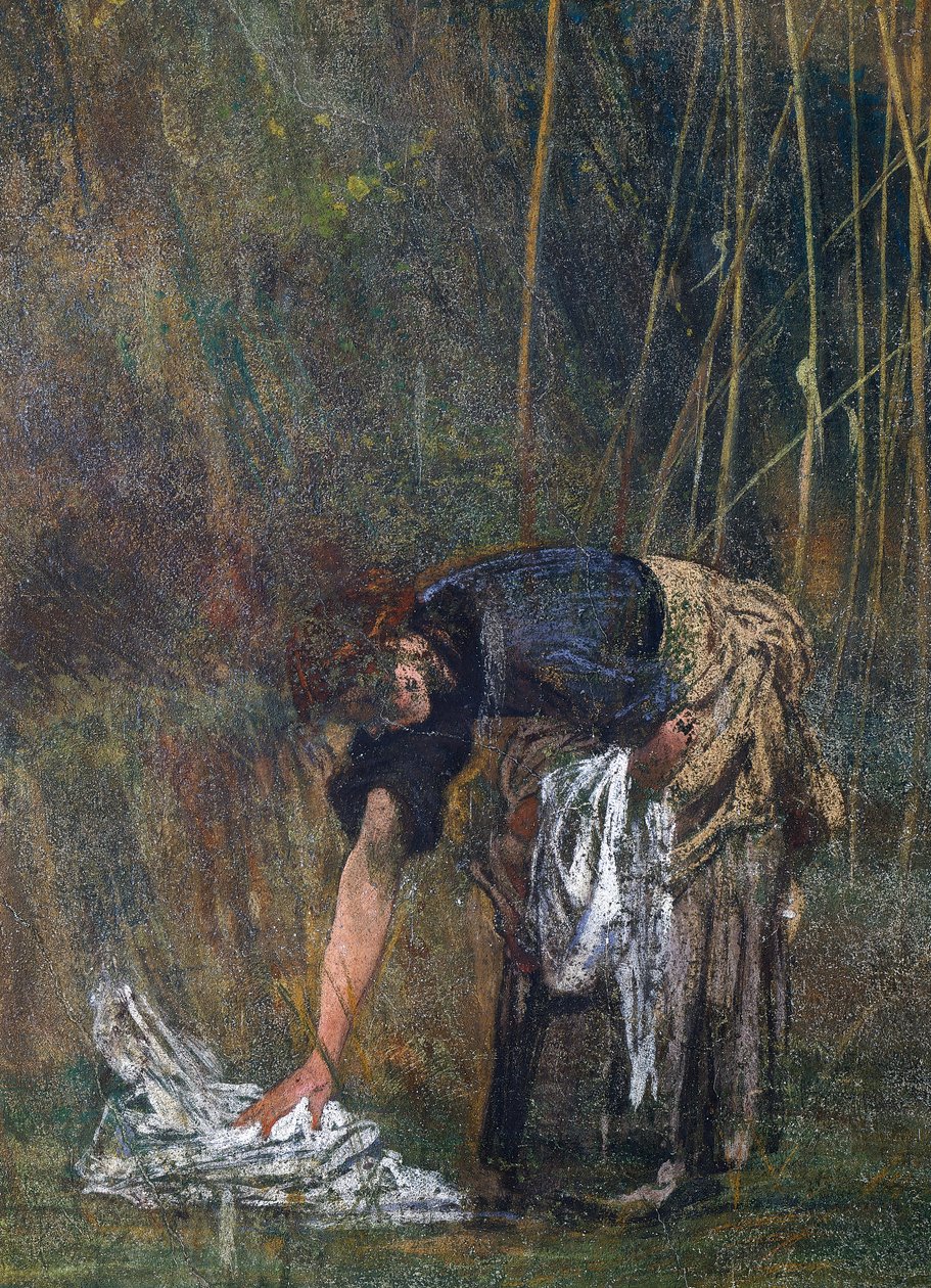 拿起她的洗涤物的农妇 作者 乔凡尼·博尔迪尼（Giovanni Boldini）