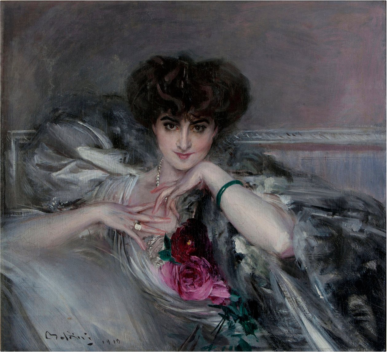 ""Catherine Radziwill 公主的肖像 (1858-1941) ""（Catherine Radziwill 公主） 乔瓦尼·博尔迪尼 (Giovanni Boldini) 的画作 (1842-1931) 作者 乔凡尼·博尔迪尼（Giovanni Boldini）