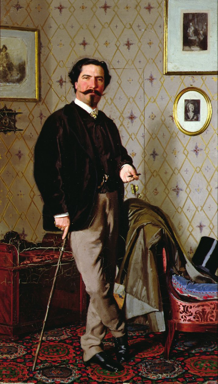 克里斯蒂亚诺-班蒂（1824-1904）的肖像（布面油画 作者 乔凡尼·博尔迪尼（Giovanni Boldini）