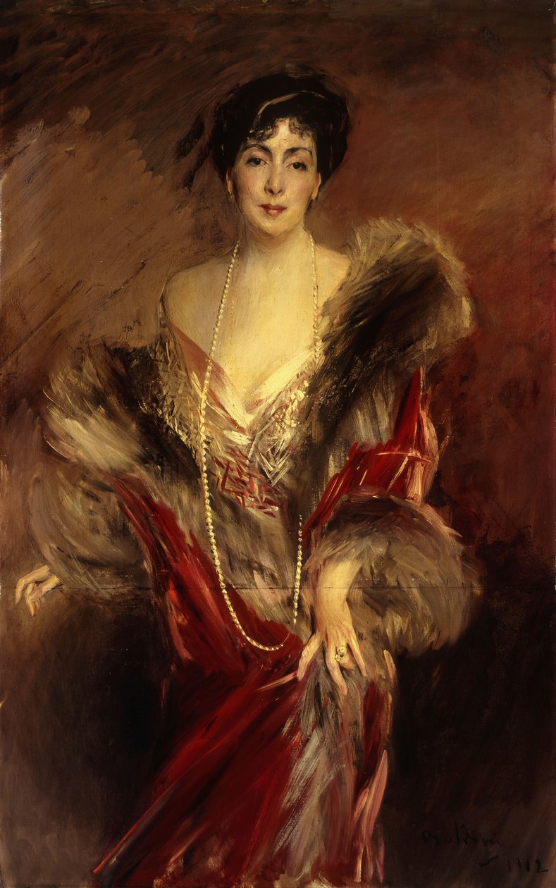 Josefina A. de Errazuriz的肖像，1912年 作者 乔凡尼·博尔迪尼（Giovanni Boldini）