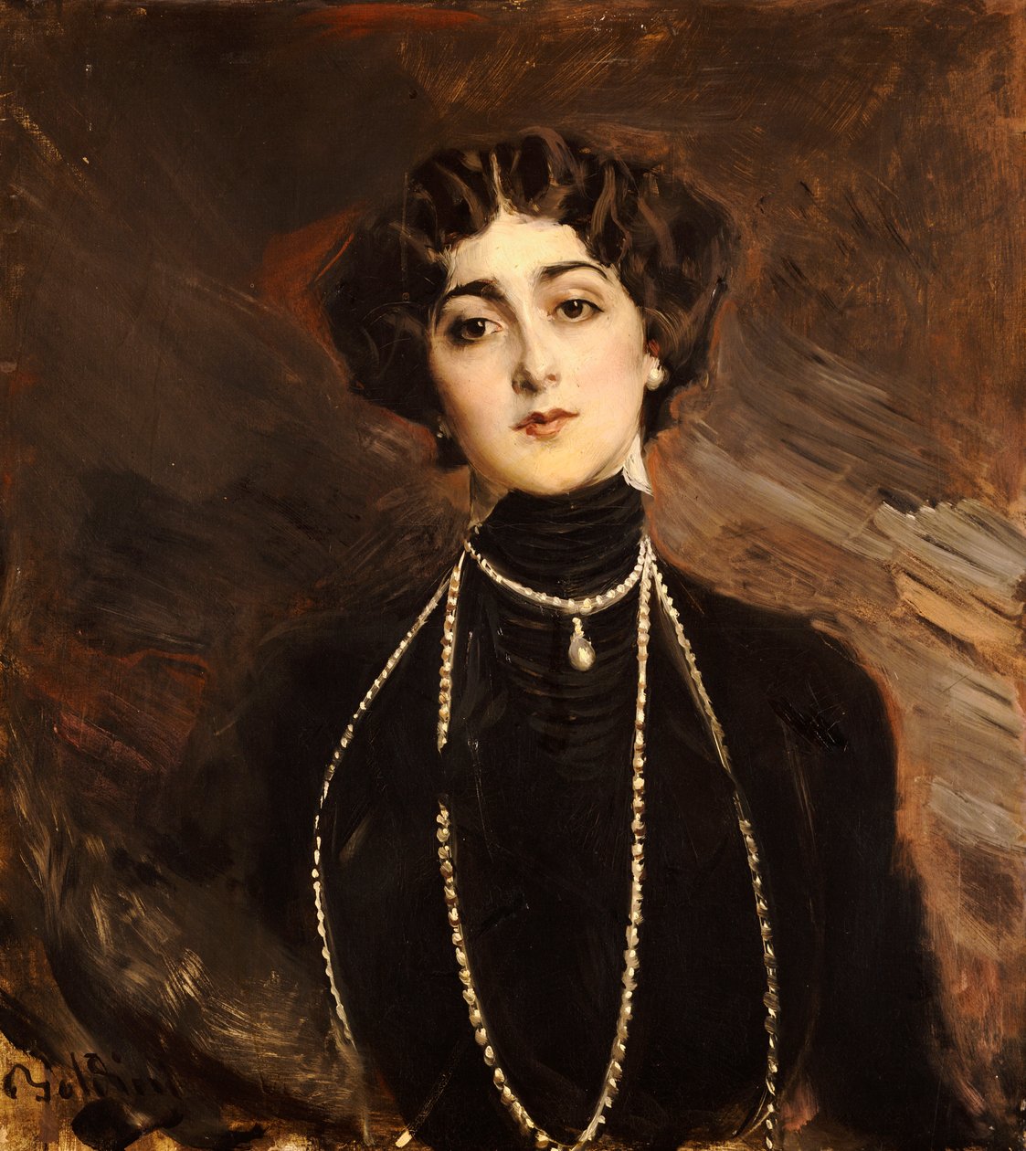 丽娜·卡瓦列里（Lina Cavalieri）的肖像，约1901年 作者 乔凡尼·博尔迪尼（Giovanni Boldini）