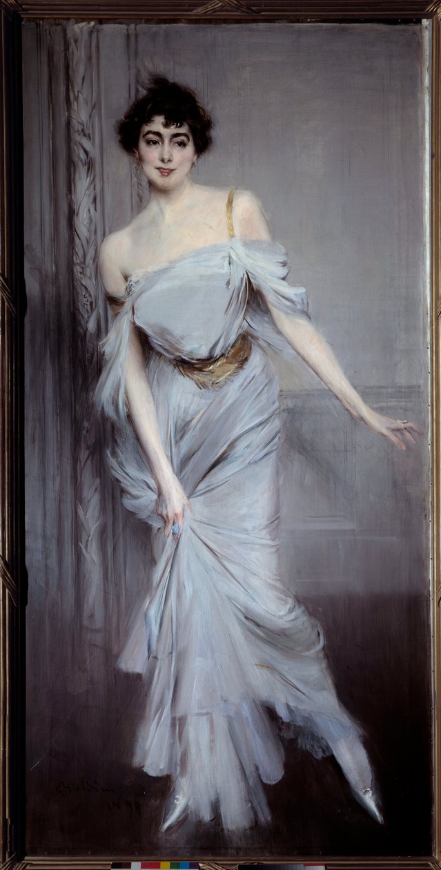 查尔斯-马克斯夫人的画像。波尔迪尼（1842 - 1931）的画作 作者 乔凡尼·博尔迪尼（Giovanni Boldini）