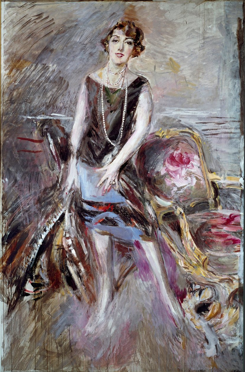 科比特夫人的肖像 她是疯狂年代时尚的雏菊。 乔瓦尼·博尔迪尼 (Giovanni Boldini) (1842-1931) 1925 年作画。 185x122 厘米 Pistoia 系列 Boldini 作者 乔凡尼·博尔迪尼（Giovanni Boldini）