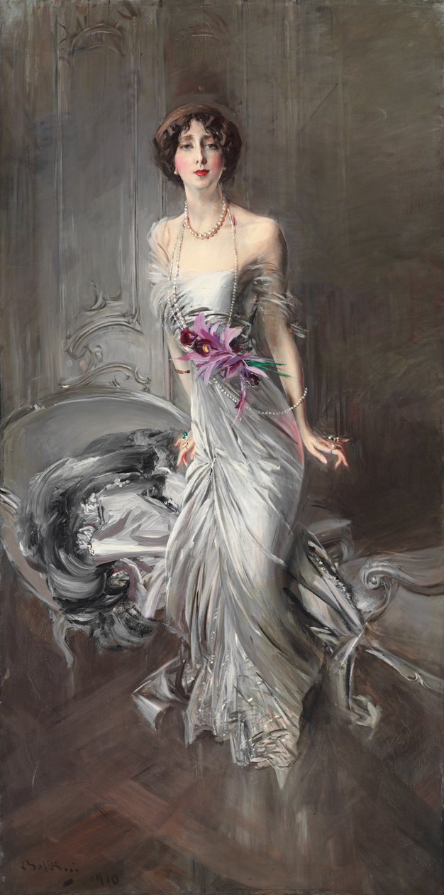 尤金·杜安夫人的画像；尤金·杜安夫人肖像，1910年 作者 乔凡尼·博尔迪尼（Giovanni Boldini）