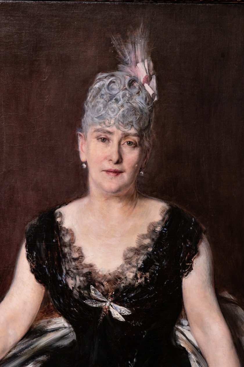 塞利格曼夫人肖像，细节 作者 乔凡尼·博尔迪尼（Giovanni Boldini）