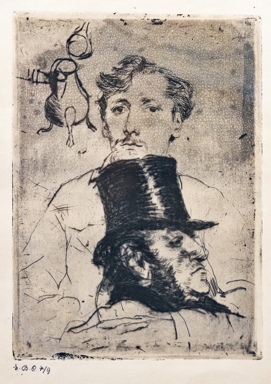 罗登巴赫肖像（蚀刻和干画） 作者 乔凡尼·博尔迪尼（Giovanni Boldini）