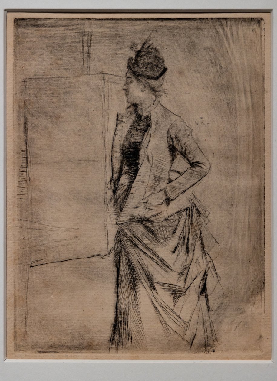 Portrait of a Standing Young Woman in Profile (The Visit) 作者 乔凡尼·博尔迪尼（Giovanni Boldini）