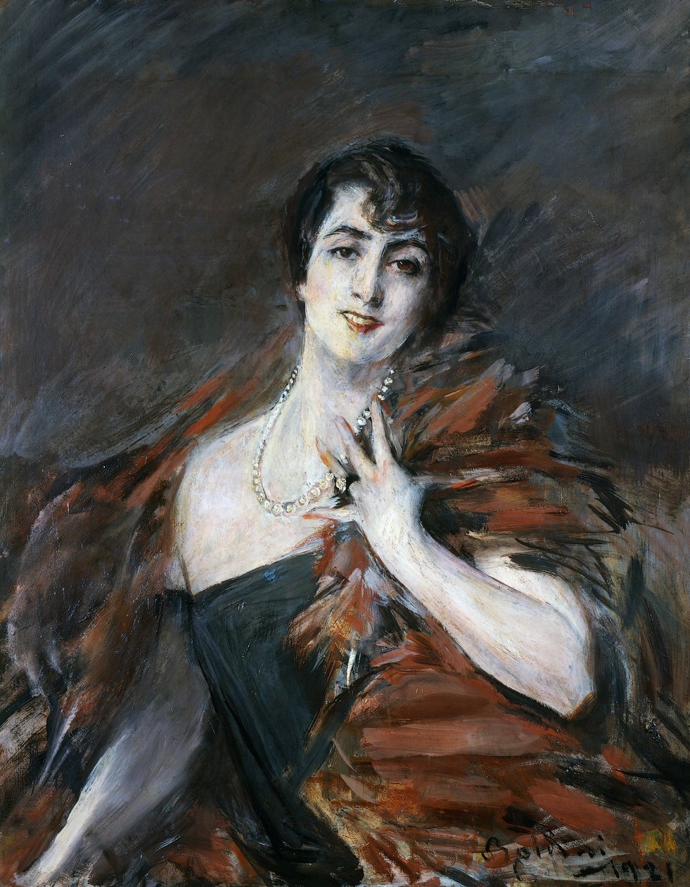 一位女士的肖像 作者 乔凡尼·博尔迪尼（Giovanni Boldini）