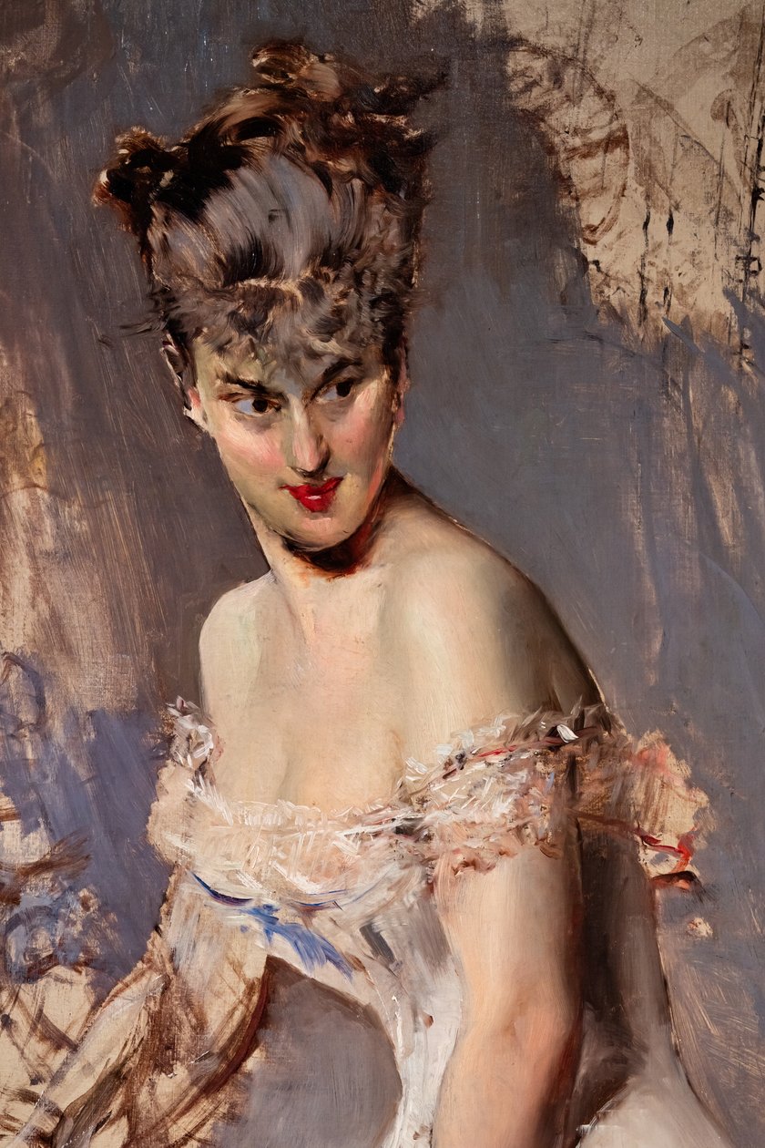 女演员爱丽丝-雷格诺肖像，细节 作者 乔凡尼·博尔迪尼（Giovanni Boldini）