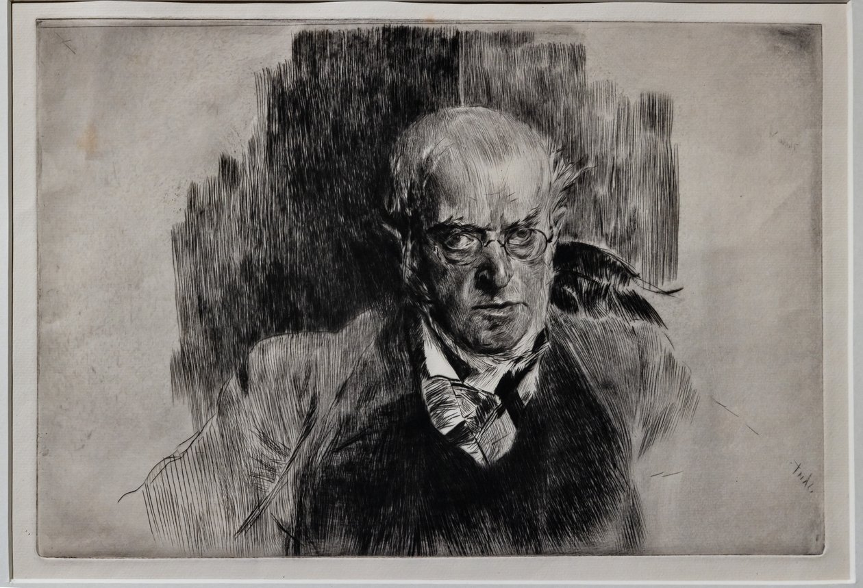 画家阿道夫·门泽尔的肖像 作者 乔凡尼·博尔迪尼（Giovanni Boldini）