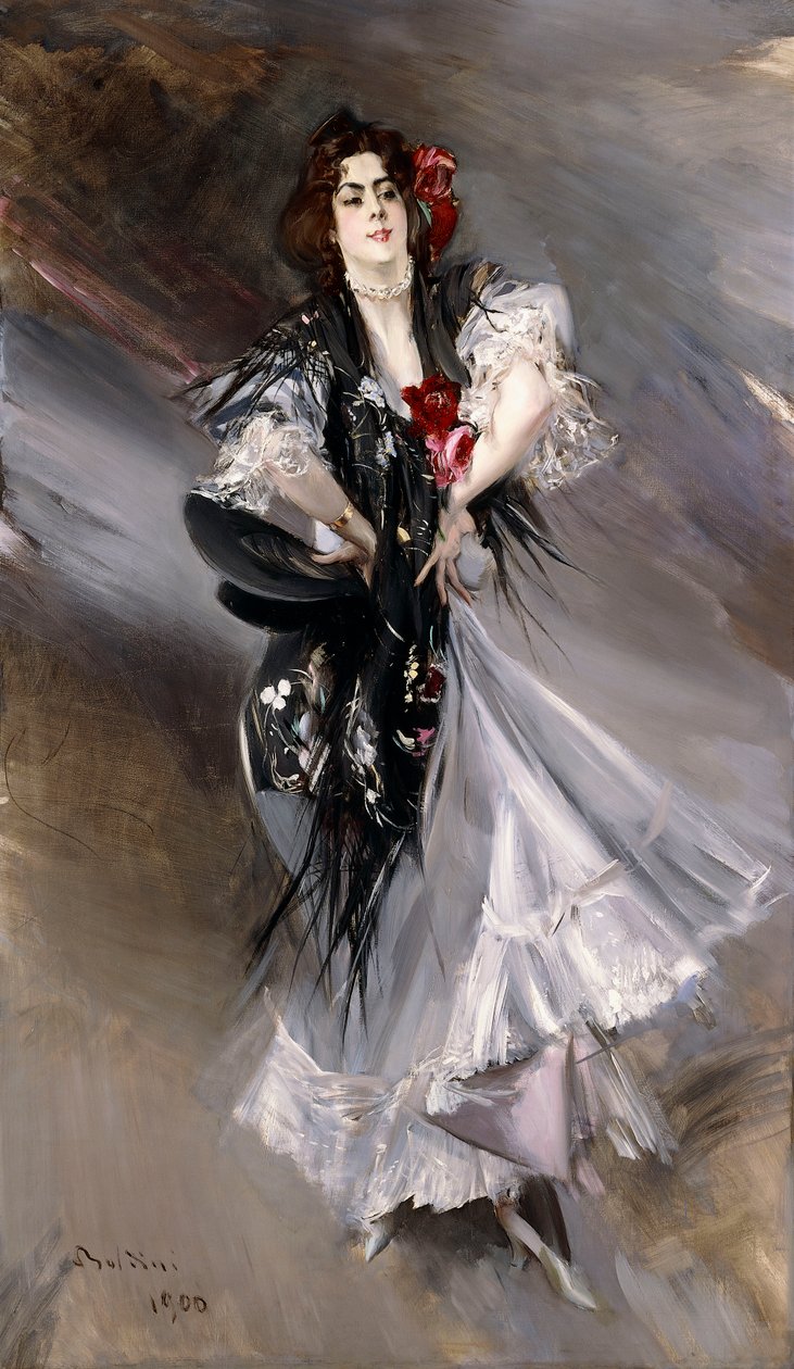 阿妮塔·德拉·费里亚（Anita de la Feria）的Portrit，西班牙舞者，1900年 作者 乔凡尼·博尔迪尼（Giovanni Boldini）