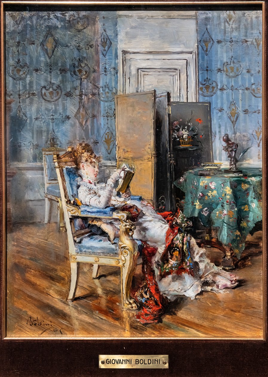 读书的女人 作者 乔凡尼·博尔迪尼（Giovanni Boldini）