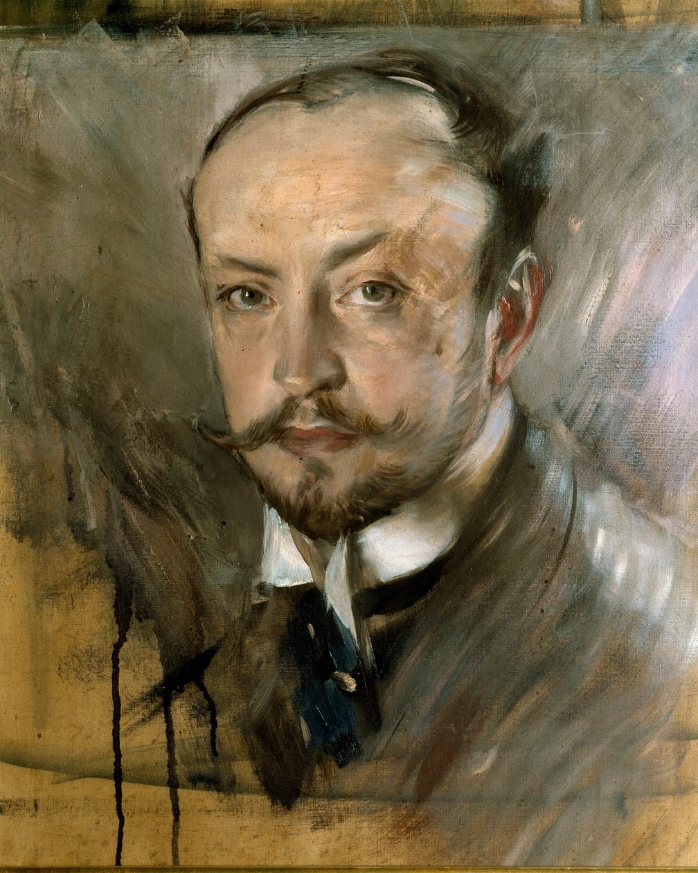 在蒙托索利学习自画像。 乔瓦尼·博尔迪尼 (Giovanni Boldini) (1842-1931) 1892 年作画。 45x40 厘米佛罗伦萨，现代艺术画廊 作者 乔凡尼·博尔迪尼（Giovanni Boldini）