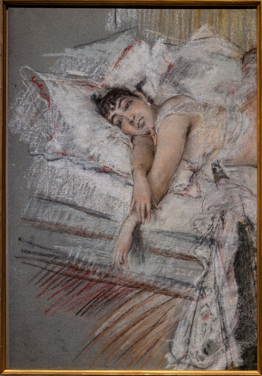 《拉斯蒂伯爵夫人在床上》 作者 乔凡尼·博尔迪尼（Giovanni Boldini）