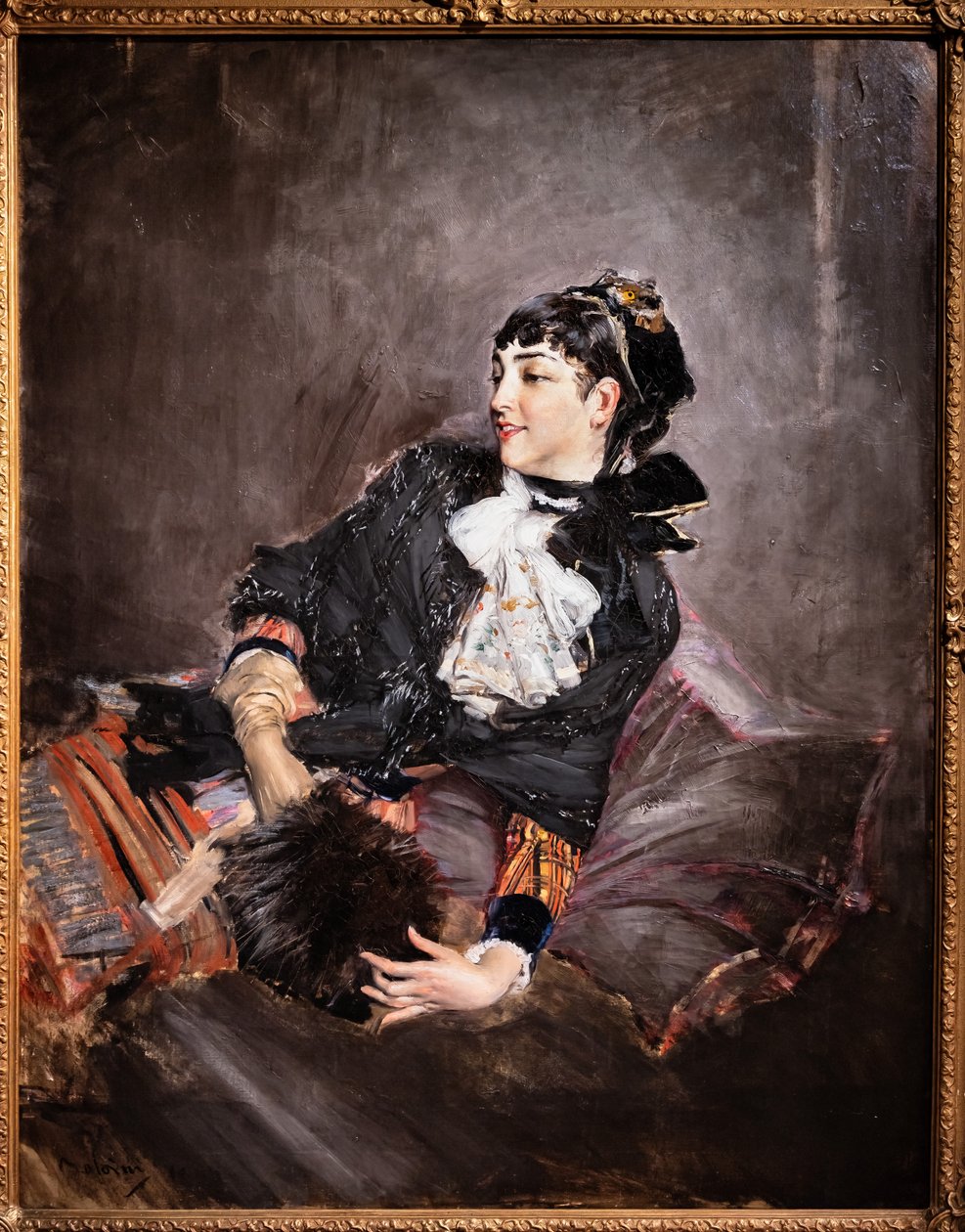 沙发上的拉斯蒂伯爵夫人 作者 乔凡尼·博尔迪尼（Giovanni Boldini）