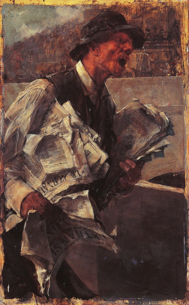 巴黎的报童或卖报人 作者 乔凡尼·博尔迪尼（Giovanni Boldini）