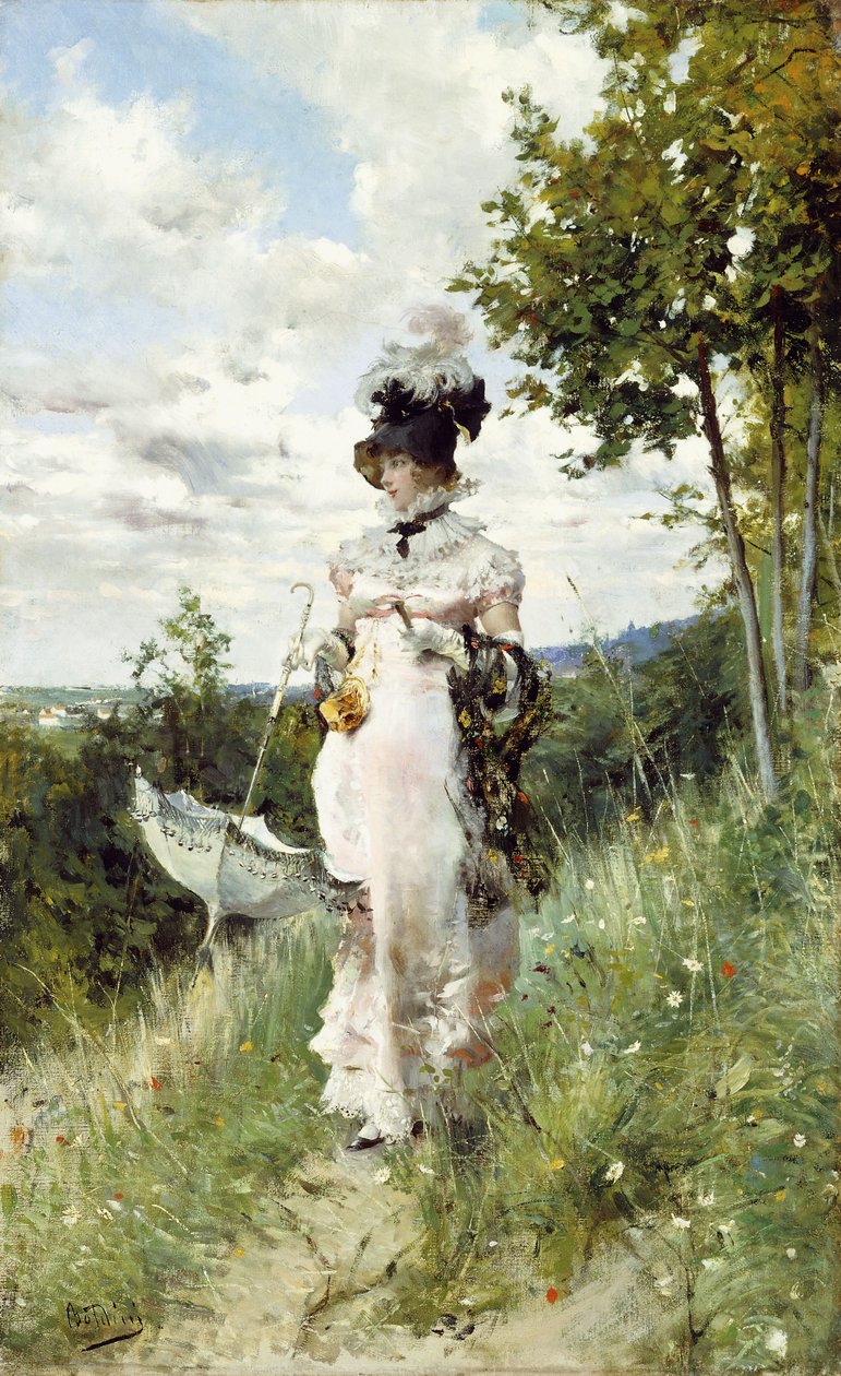 夏日漫步 作者 乔凡尼·博尔迪尼（Giovanni Boldini）