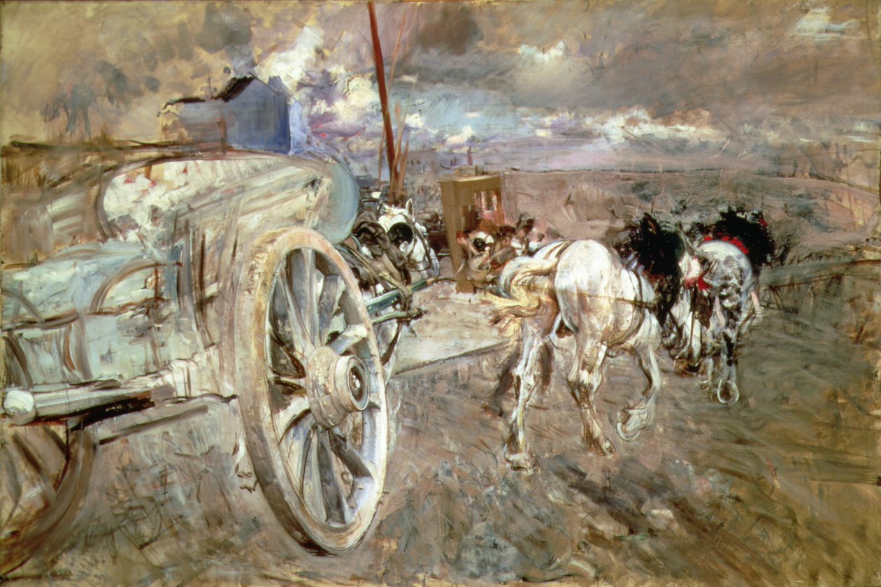 1886年7月在Porte dAsieres的翻车机 作者 乔凡尼·博尔迪尼（Giovanni Boldini）