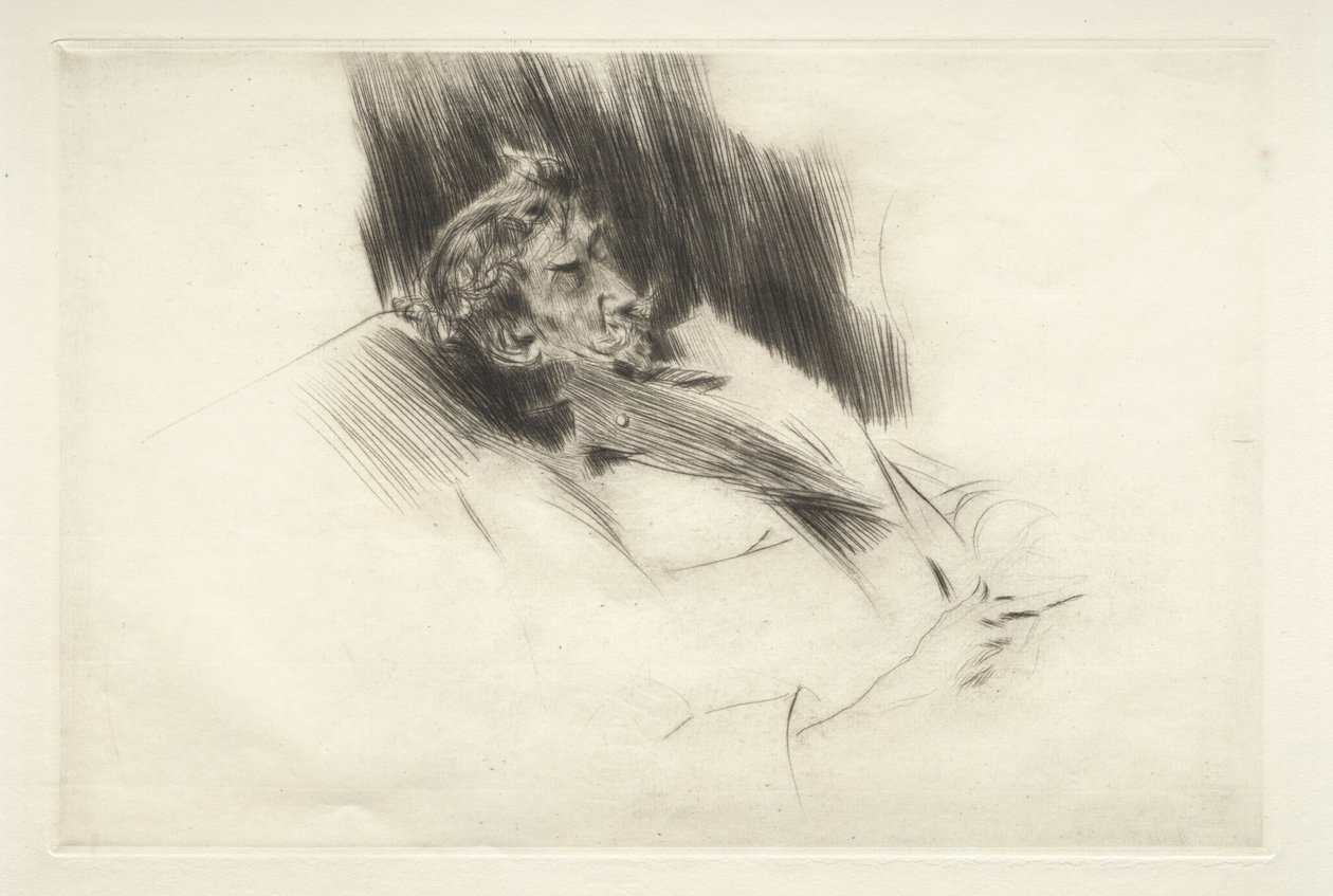 惠斯勒睡着了，1897年。 作者 乔凡尼·博尔迪尼（Giovanni Boldini）