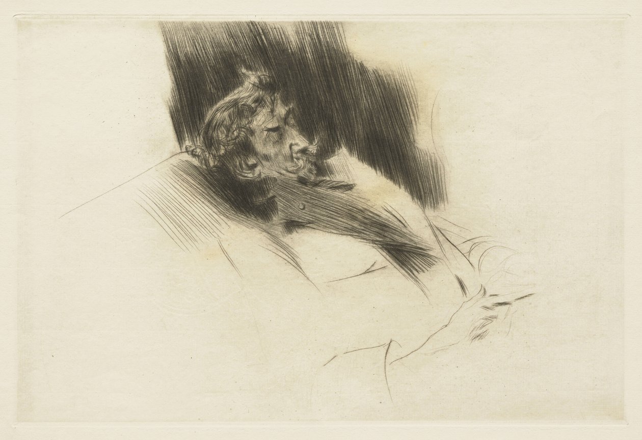 惠斯勒睡着了，1897年 作者 乔凡尼·博尔迪尼（Giovanni Boldini）