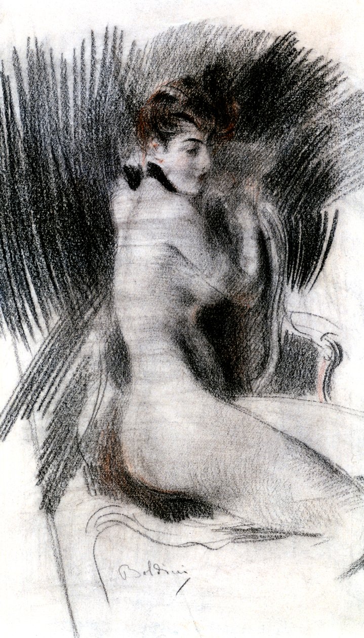女人坐，c1920 作者 乔凡尼·博尔迪尼（Giovanni Boldini）