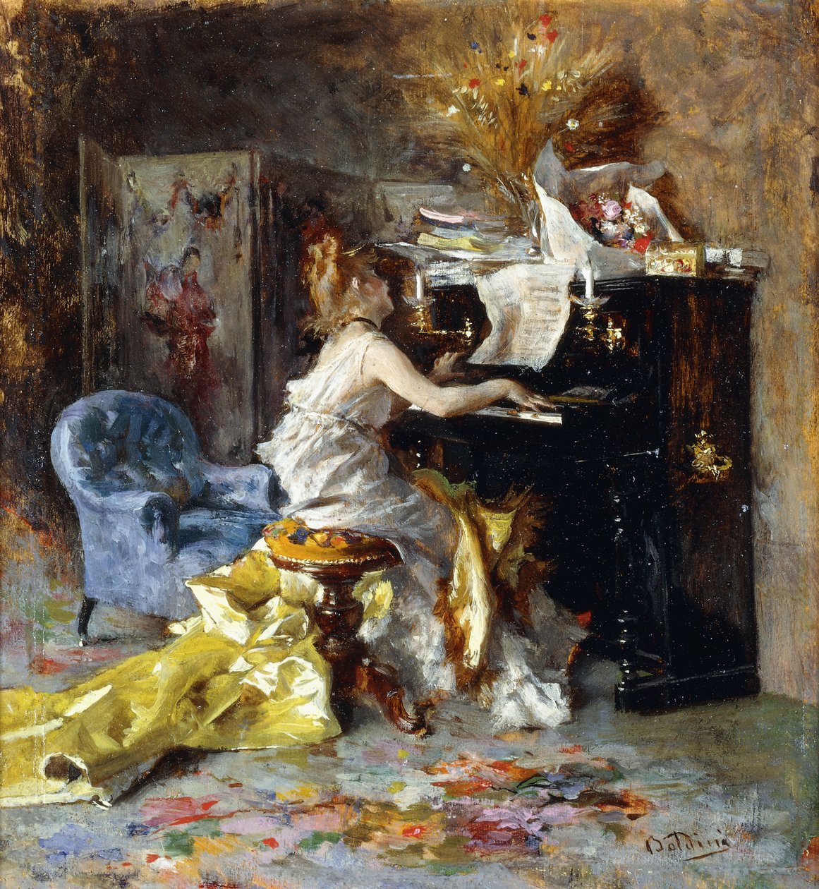 钢琴的女人 作者 乔凡尼·博尔迪尼（Giovanni Boldini）