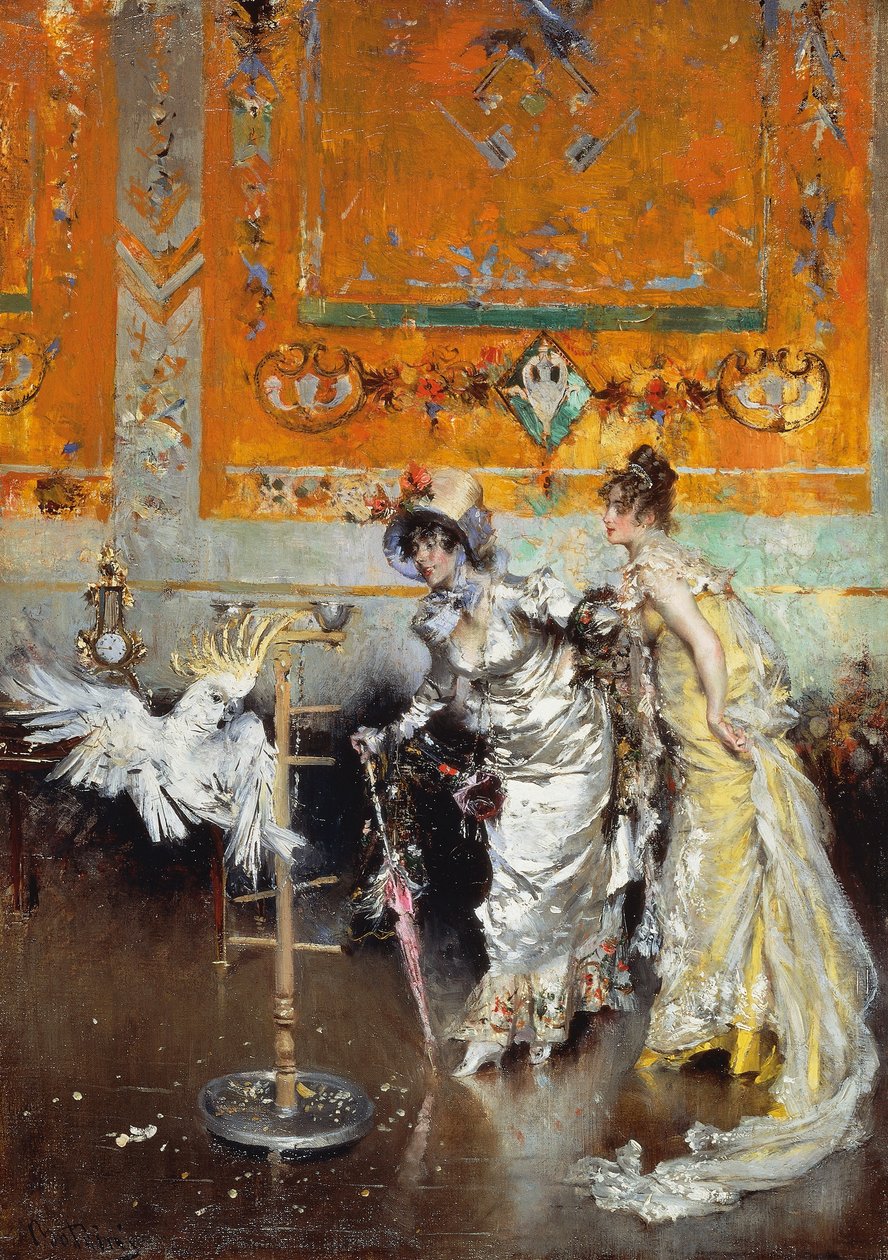 养鹦鹉的女人 作者 乔凡尼·博尔迪尼（Giovanni Boldini）