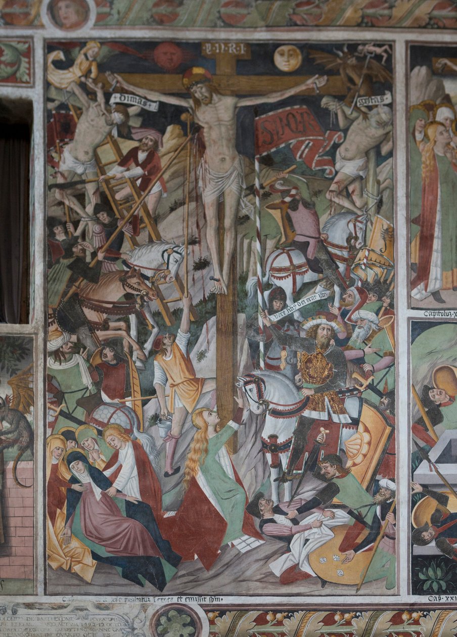 Crucifixion, c.1492 (fresco) 作者 乔凡尼·卡纳维西奥（Giovanni Canavesio）