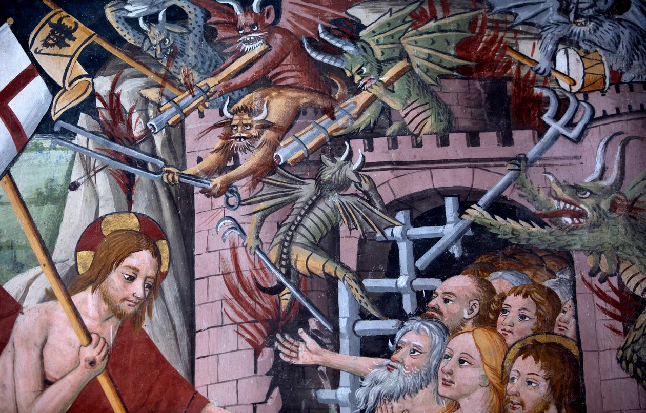 下降到地狱，c.1492（细节3702448） 作者 乔凡尼·卡纳维西奥（Giovanni Canavesio）