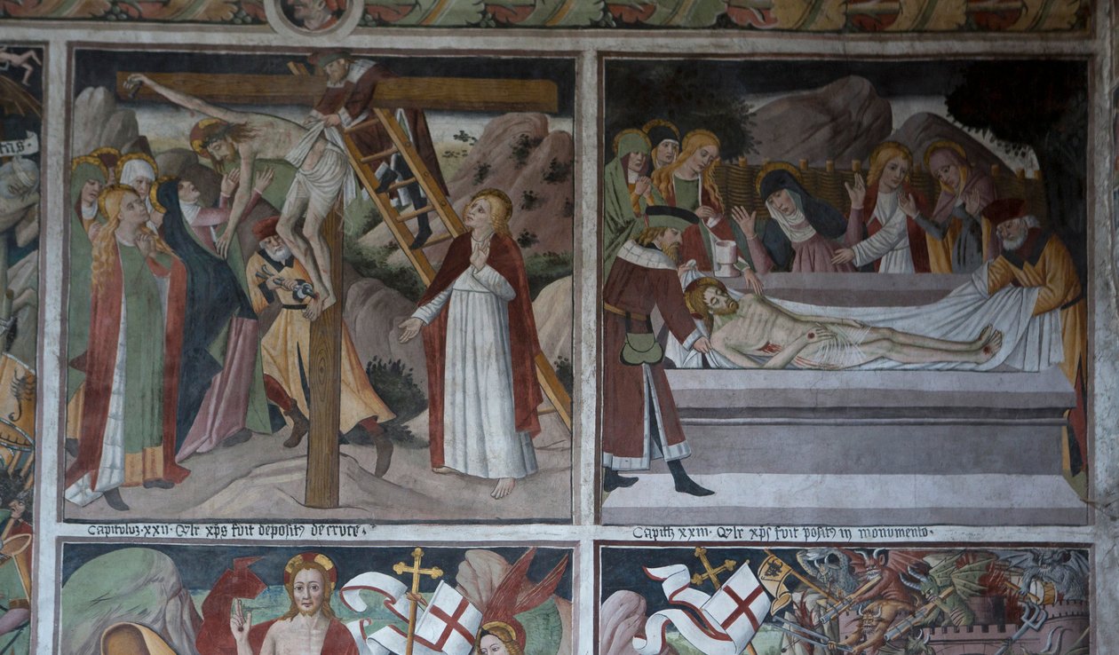 基督受难场景，约1492年（壁画）。 作者 乔凡尼·卡纳维西奥（Giovanni Canavesio）