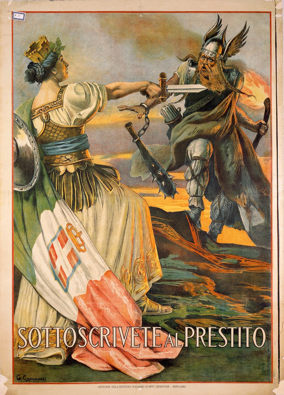 第一次世界大战，订阅贷款，乔瓦尼·卡普拉内西 (Giovanni Capranesi) 的插图 作者 乔凡尼·卡普拉内西（Giovanni Capranesi）