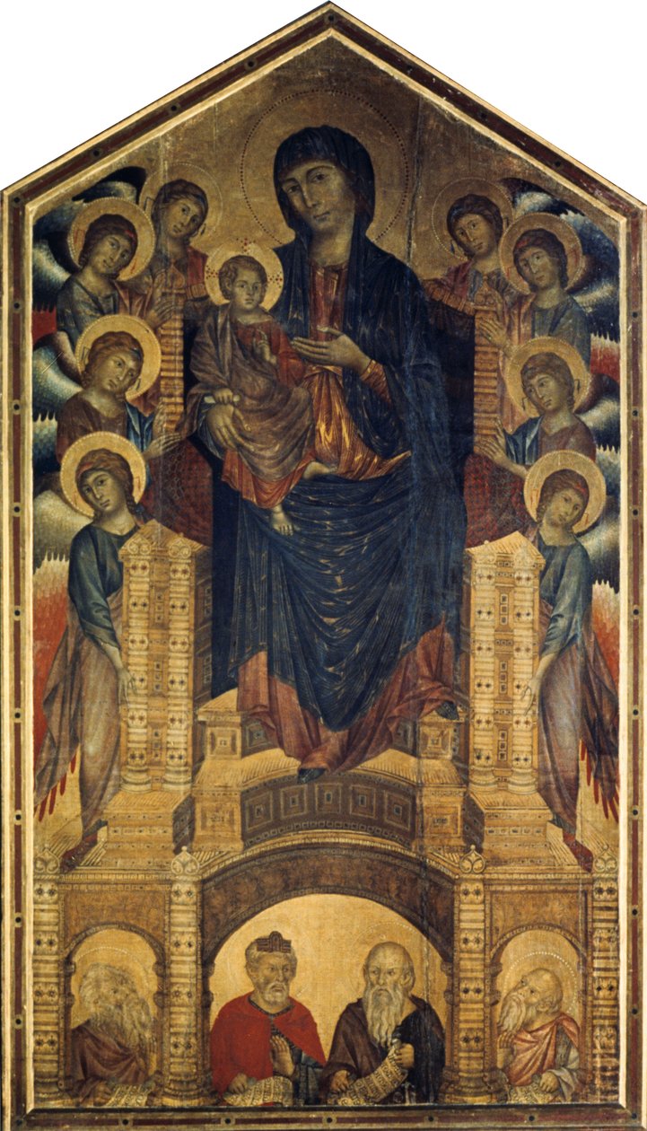 Ma下的麦当娜，1285-1286年 作者 乔凡尼·西马布（Giovanni Cimabue）