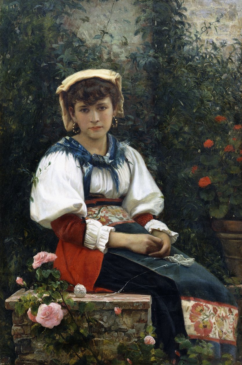 托斯卡纳美女，1874年 作者 乔万尼·科斯塔（Giovanni Costa）