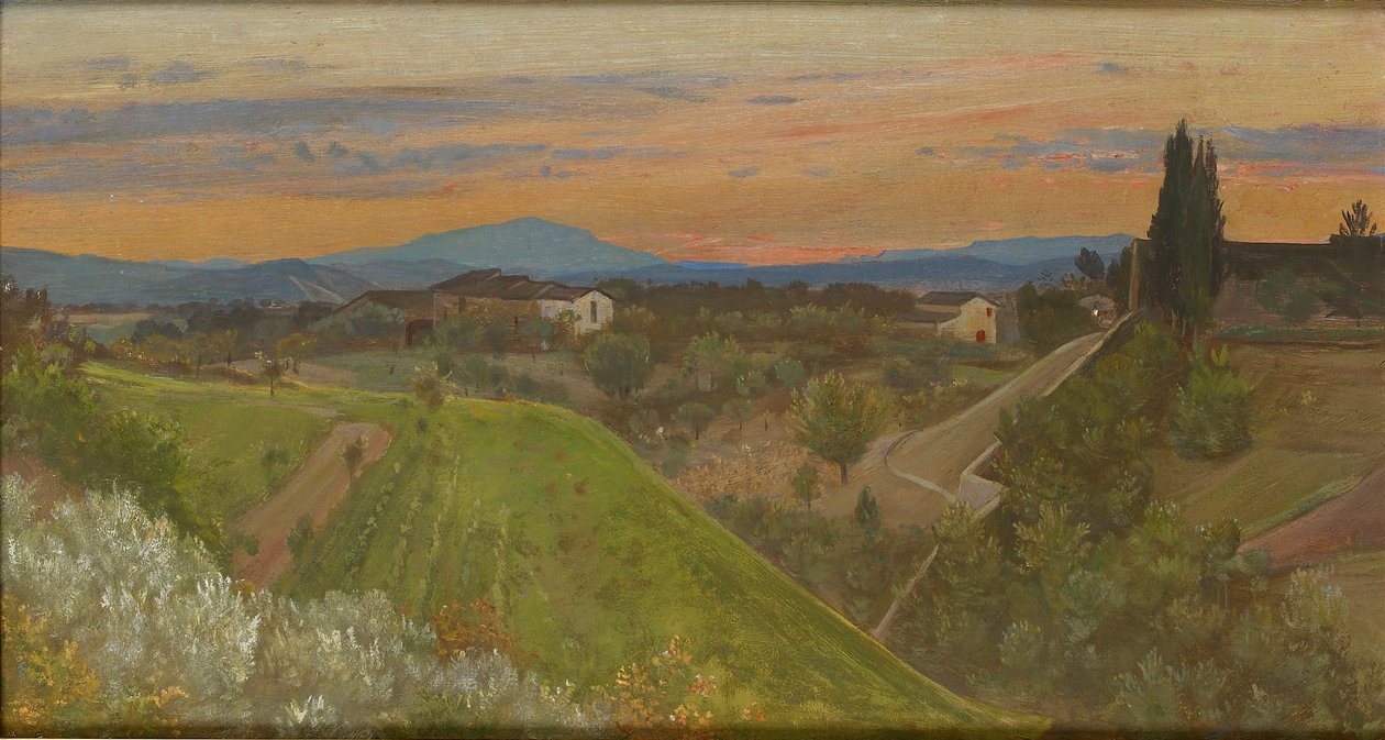 托斯卡纳的阿米亚塔山风景，约1880年 作者 乔万尼·科斯塔（Giovanni Costa）