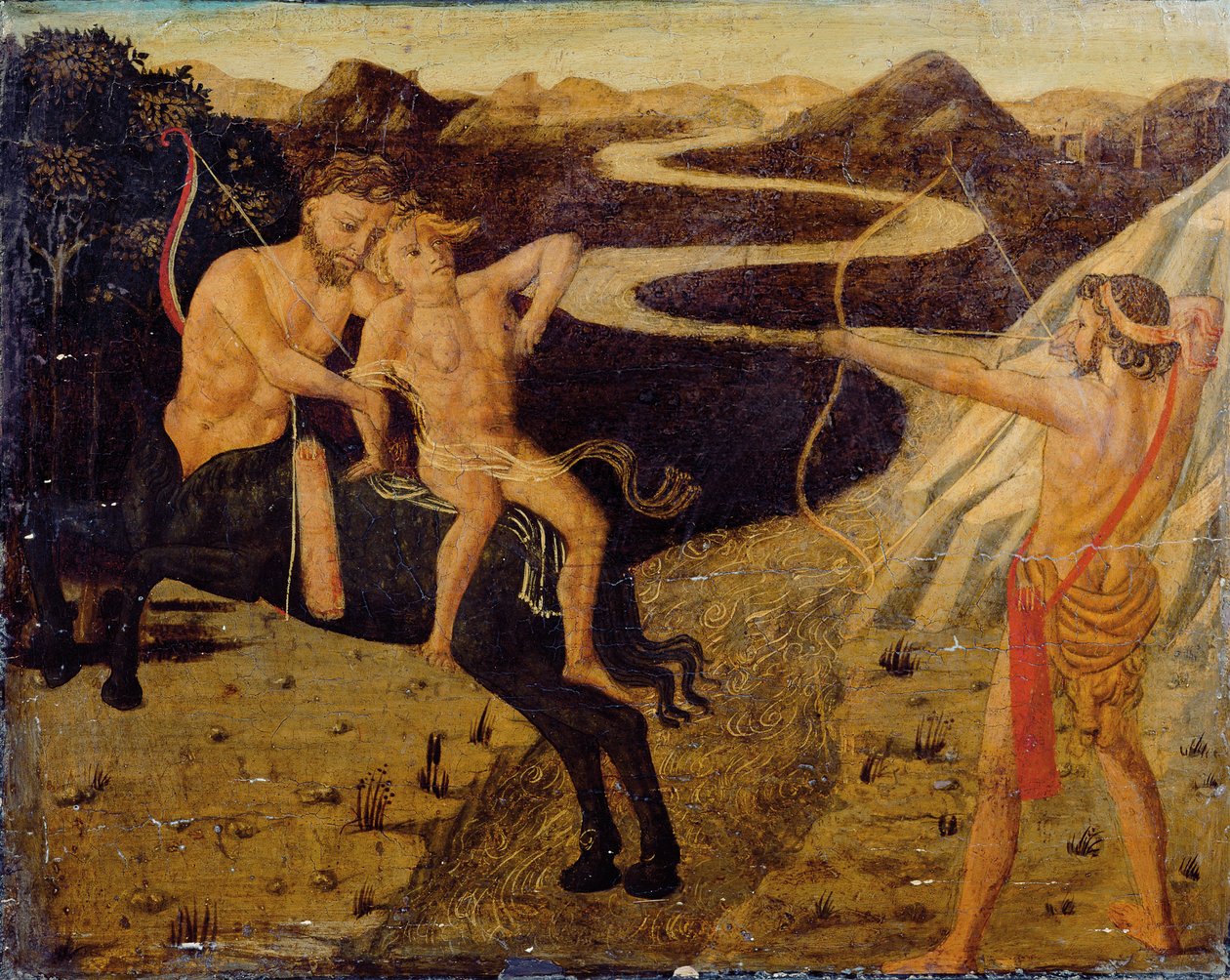 Cassone面板：大力神从Nessus拯救Deianeira 作者 乔凡尼·迪·塞尔（Giovanni Di Ser）