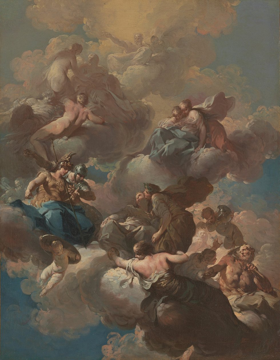 天花板壁画的草图，约1740年。 作者 乔瓦尼·多梅尼科·费雷蒂·达·伊莫拉