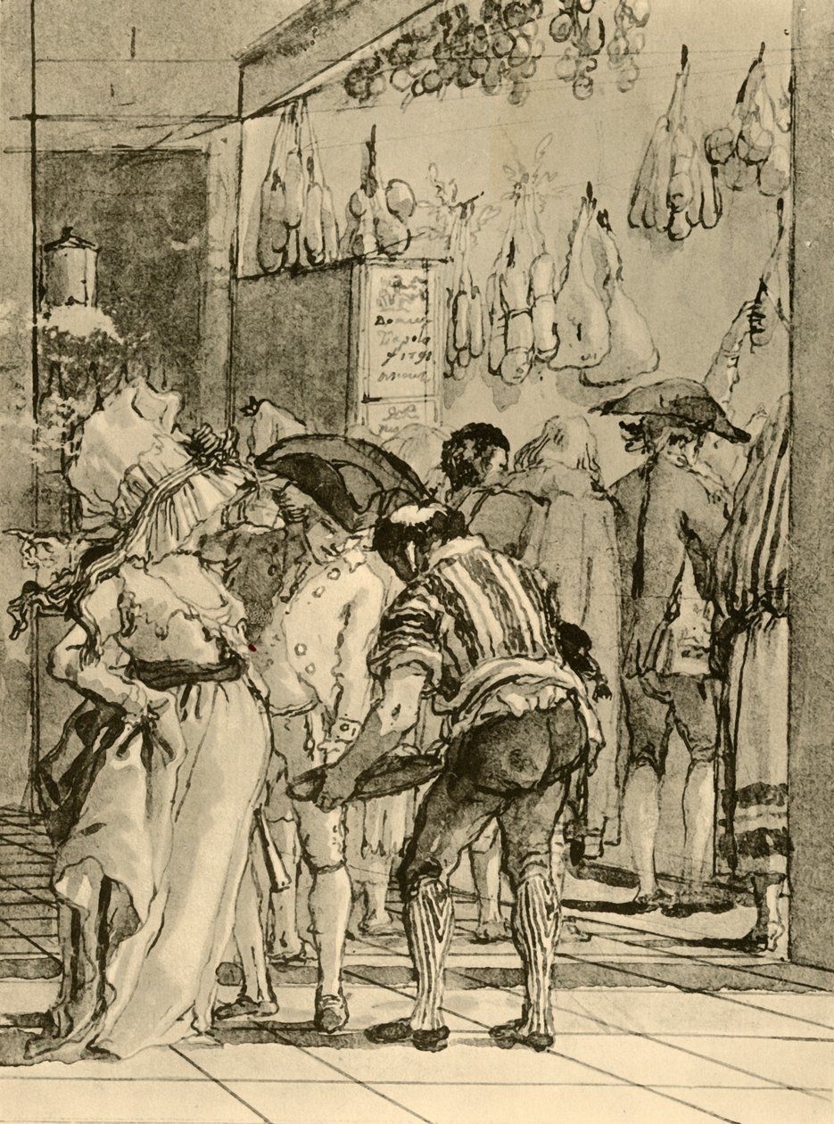 熏制烟具的商店，1791年，1928年 作者 乔瓦尼·多梅尼科·蒂埃波罗