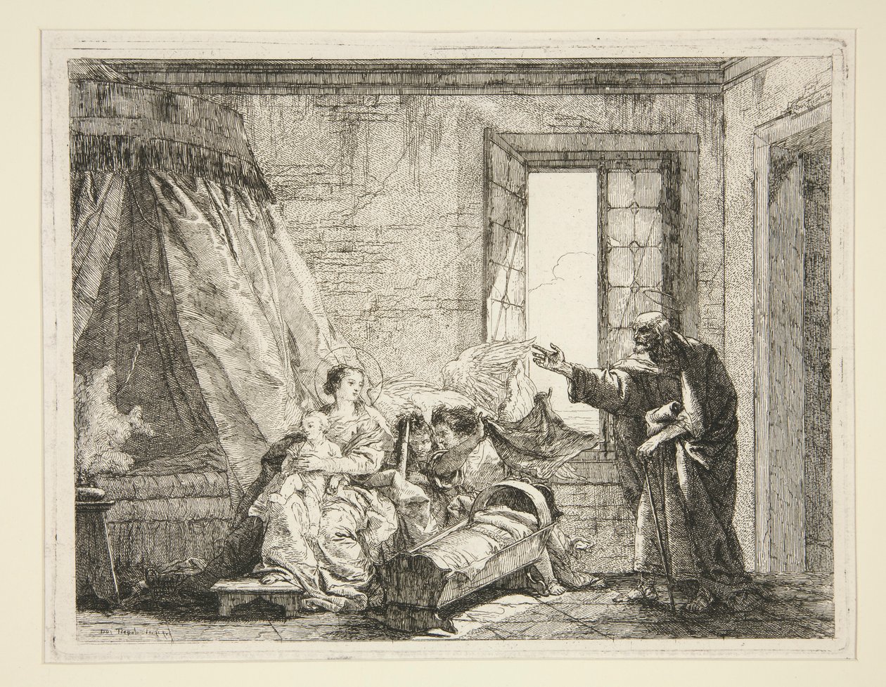 约瑟夫向玛丽宣布离开的命令，选自《飞往埃及》（Idee pittoresche sopra la fuga in Egitto）系列 作者 乔瓦尼·多梅尼科·蒂埃波罗